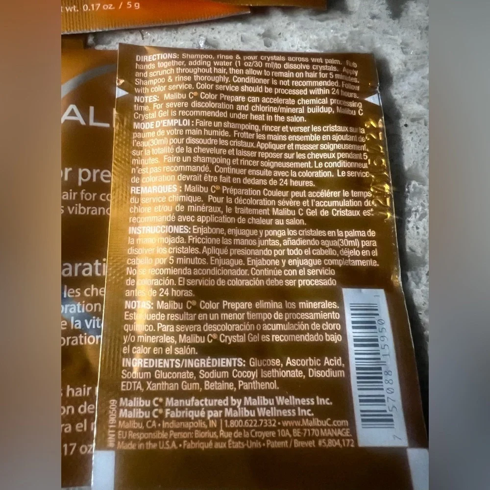 Malibu C Color Prep.Hair Treatment  12 unopened, unboxed